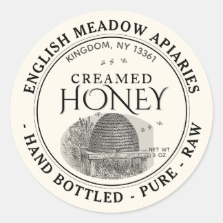 3 OZ CREAMED Honey Label Hand Bottled Raw