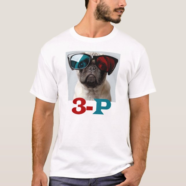 3-P 3D PUG LOVE T-Shirt (Front)