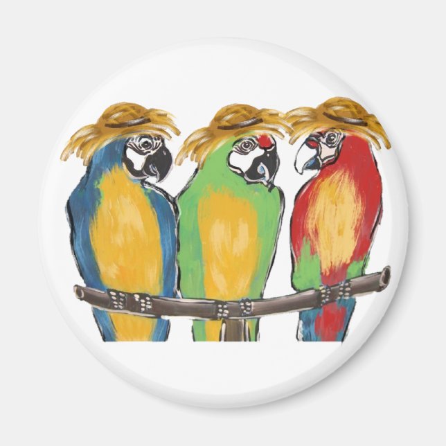 3 Parrots Magnet (Front)