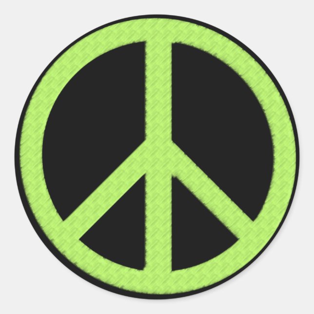 3" Peace Green Classic Round Sticker (Front)