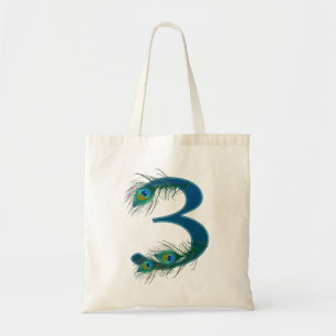 3 Peacock Feather Anniversary Elegant Tote Bag