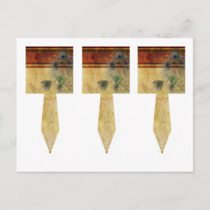 3 Peacock Feather Wedding Cup Cake Picks Postcard