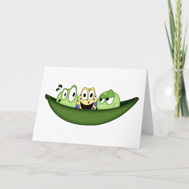 3 Peas In A Pod Greeting Card (Front)