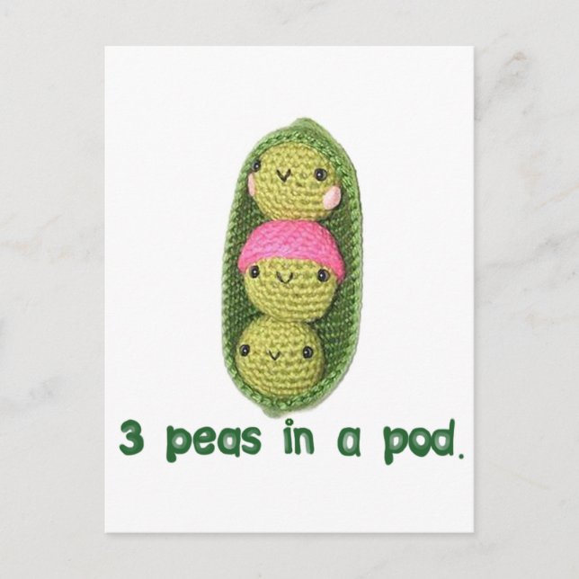 3 Peas in a Pod Postcard (Front)