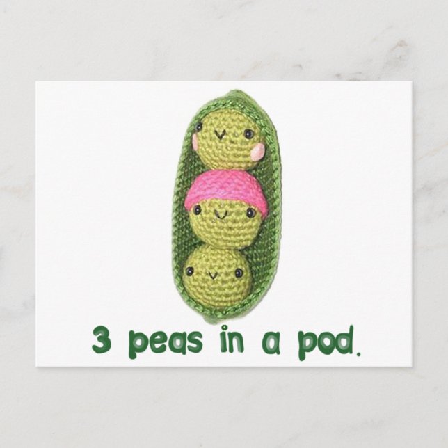 3 Peas in a Pod Postcard (Front)