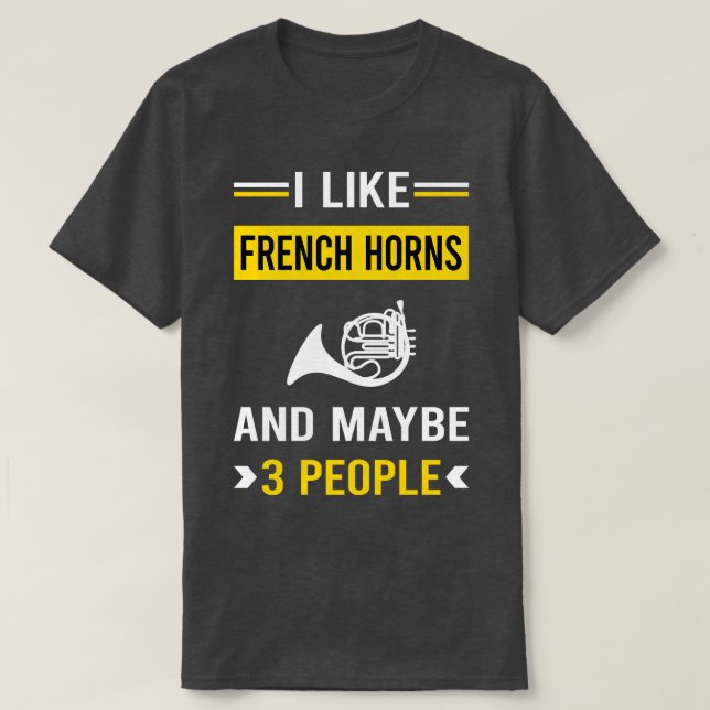 3 People French Horn TShirt (Design Front)