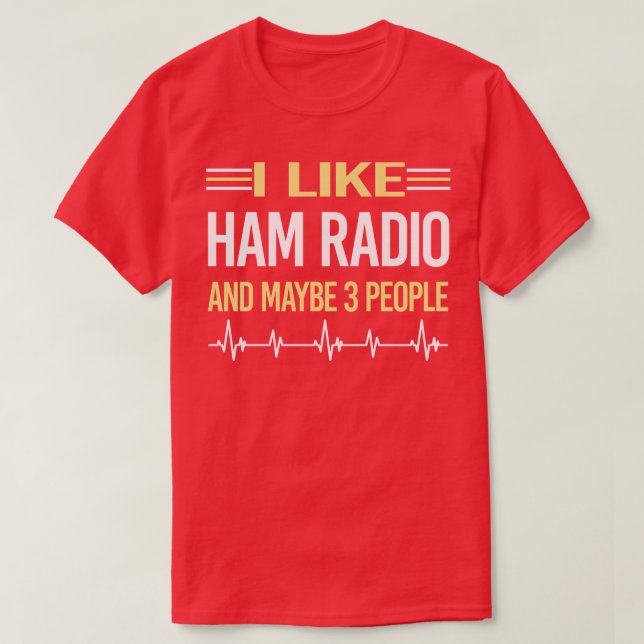3 People Ham Radio Amateur Radio  T-Shirt (Design Front)