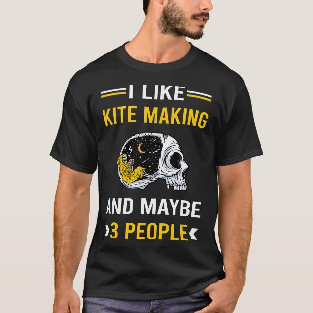3 People Kites Kite Making T-Shirt (Front)