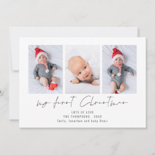 3 Photo 2026 Calendar Baby 1st Christmas Holiday Card