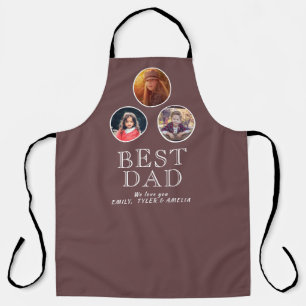 3 Photo Best Dad Typography Father`s Day  Apron