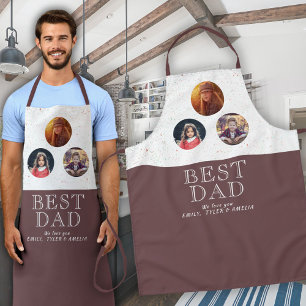 3 Photo Best Dad Typography Father`s Day Apron