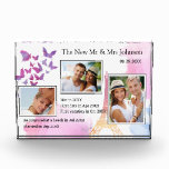 3 Photo Bride & Groom Love Story Journey Keepsake Block<br><div class="desc">3 Photo Bride and Groom Love Story Journey Keepsake.</div>