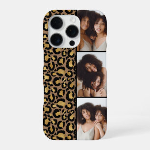 3 Photo Brown And Gold Leopard Print iPhone 16 Pro Case
