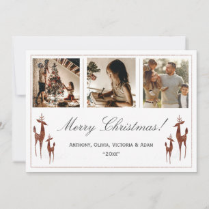 3 photo Christmas Holiday Xmas Collage  Card