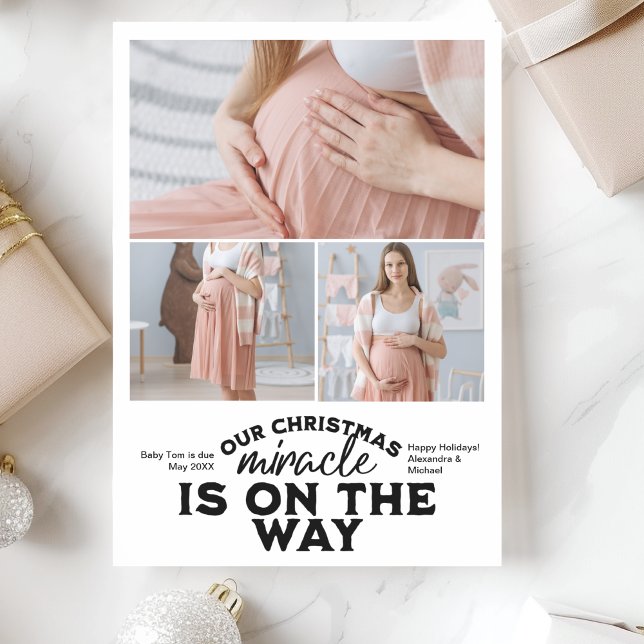 3 Photo Christmas Pregnancy Announcement (Creator Uploaded)