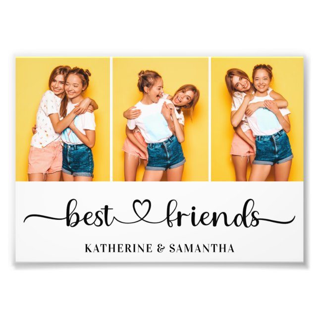 3 Photo Collage Best Friends Photo Enlargement Print (Front)