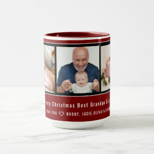 3 Photo Collage Best Grandpa Ever Personalized Mug