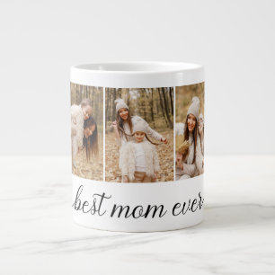 3 Photo Collage Best Mom Ever Large Coffee Mug
