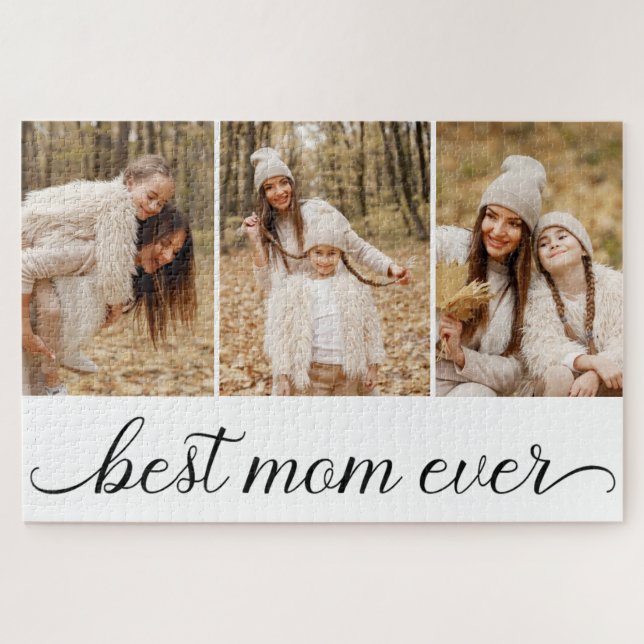 3 Photo Collage Best Mum Ever  Jigsaw Puzzle (Horizontal)