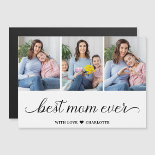 3 Photo Collage Best Mum Ever Magnetic Card