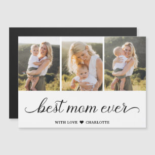 3 Photo Collage Best Mum Ever Magnetic Card