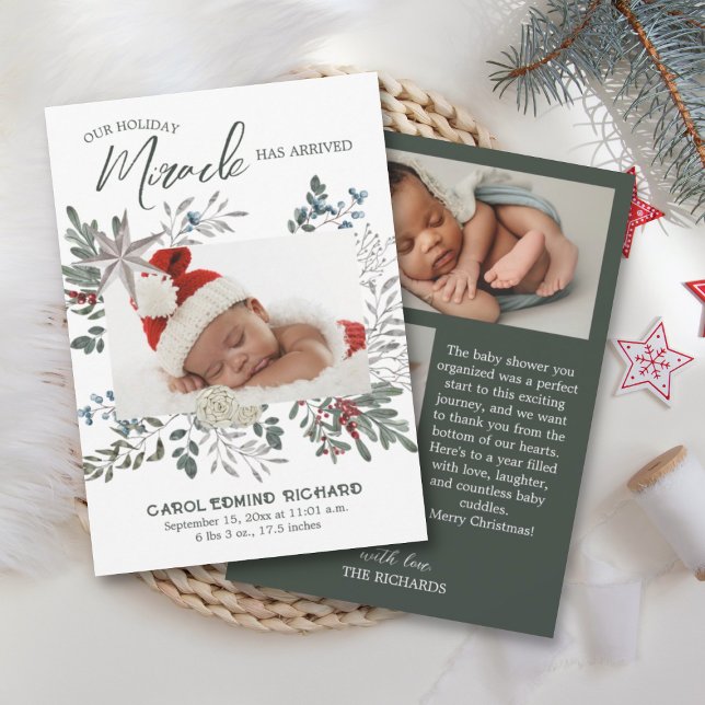 3 Photo Collage Birth Announcement Baby Shower  (Creator Uploaded)