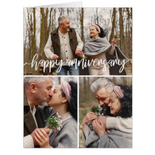 3 Photo Collage Brush Script Happy Anniversary