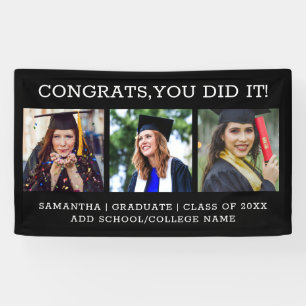3 Photo Collage Congrats Graduate 2021 Graduation Banner
