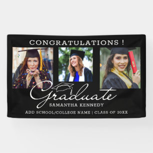 3 Photo Collage Congrats Graduate 2025 Graduation Banner