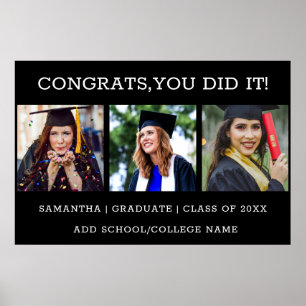 3 Photo Collage Congrats Graduate 2026 Graduation Poster