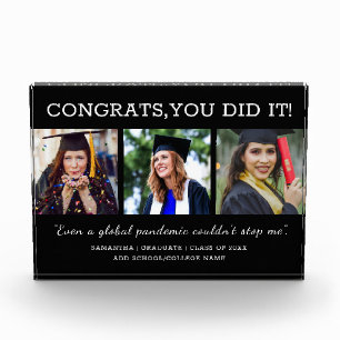 3 Photo Collage Congrats Pandemic Graduate 2021 Block