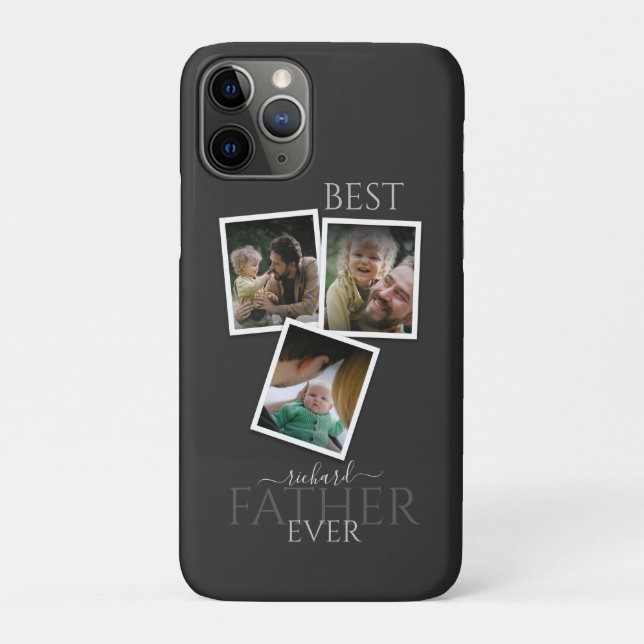 3 Photo Collage Dad Family Memorable Father's Day Case-Mate iPhone Case (Back)