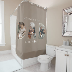 3 photo collage dad shower curtain