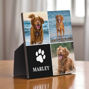 3 Photo Collage Dog Lover Pets Modern  Plaque