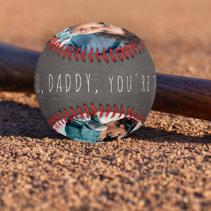 3 photo collage Father's Day Love you Daddy grey Baseball