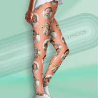 3 Photo Collage Half Brick Pattern - Coral Circle