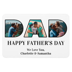3 Photo Collage Happy Father's Day Flexible Magnet
