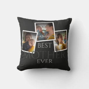 3 Photo Collage Mum Family Memorable Mother's Day Cushion