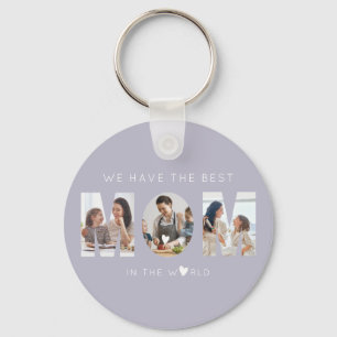 3 photo collage mum key ring