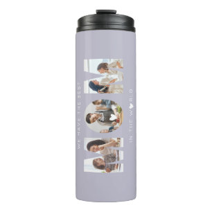 3 photo collage mum thermal tumbler