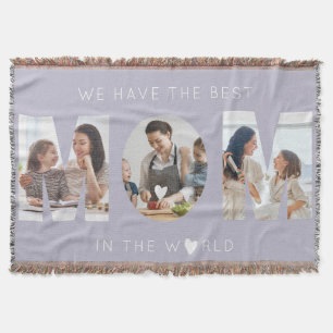3 photo collage mum throw blanket