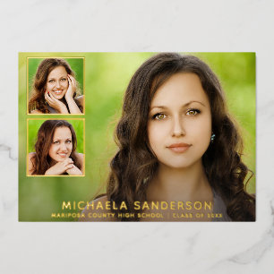 3 Photo Collage School Graduation Announcement