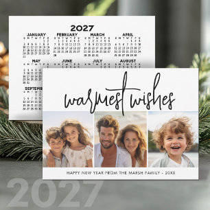 3 Photo Collage Script - 2027 Calendar HNY Holiday Card