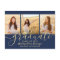 3 Photo Collage Script Navy Blue & Gold Graduation