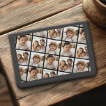 3 Photo Collage - Staggered Pattern - Black Trifold Wallet<br><div class="desc">Use your favourite photo or pictures to make a fun keepsake to share with family and friends. Use 3 photos - easier if they are cropped into squares - to make an all over print of your pictures.</div>