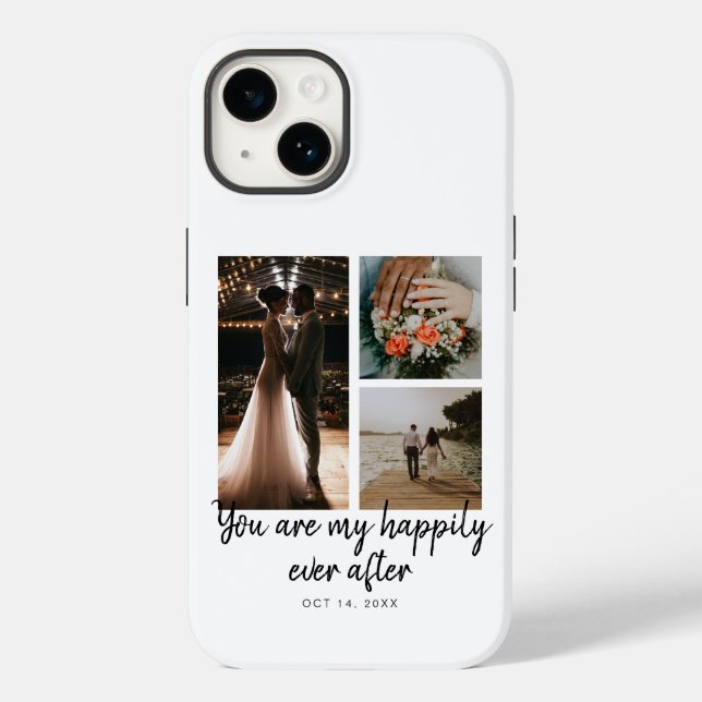 3 Photo Collage Wedding Anniversary Quote Case-Mate iPhone Case (Back)