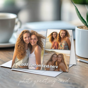 3 Photo Collage with 1 Line of Text Card