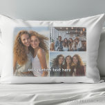 3 Photo Collage with 1 Line of Text Pillowcase<br><div class="desc">This 3 photo modern grid with a collage and text. Add your favourite pictures to this montage for a fun memory keeper. An artistic way to display your best photo sharing pics.</div>