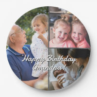 3-Photo Custom Party Plates Personalised Text