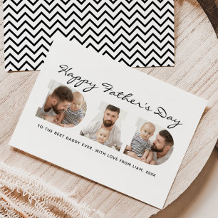 3-Photo "Dad" Cutout Personalised Father's Day Holiday Card